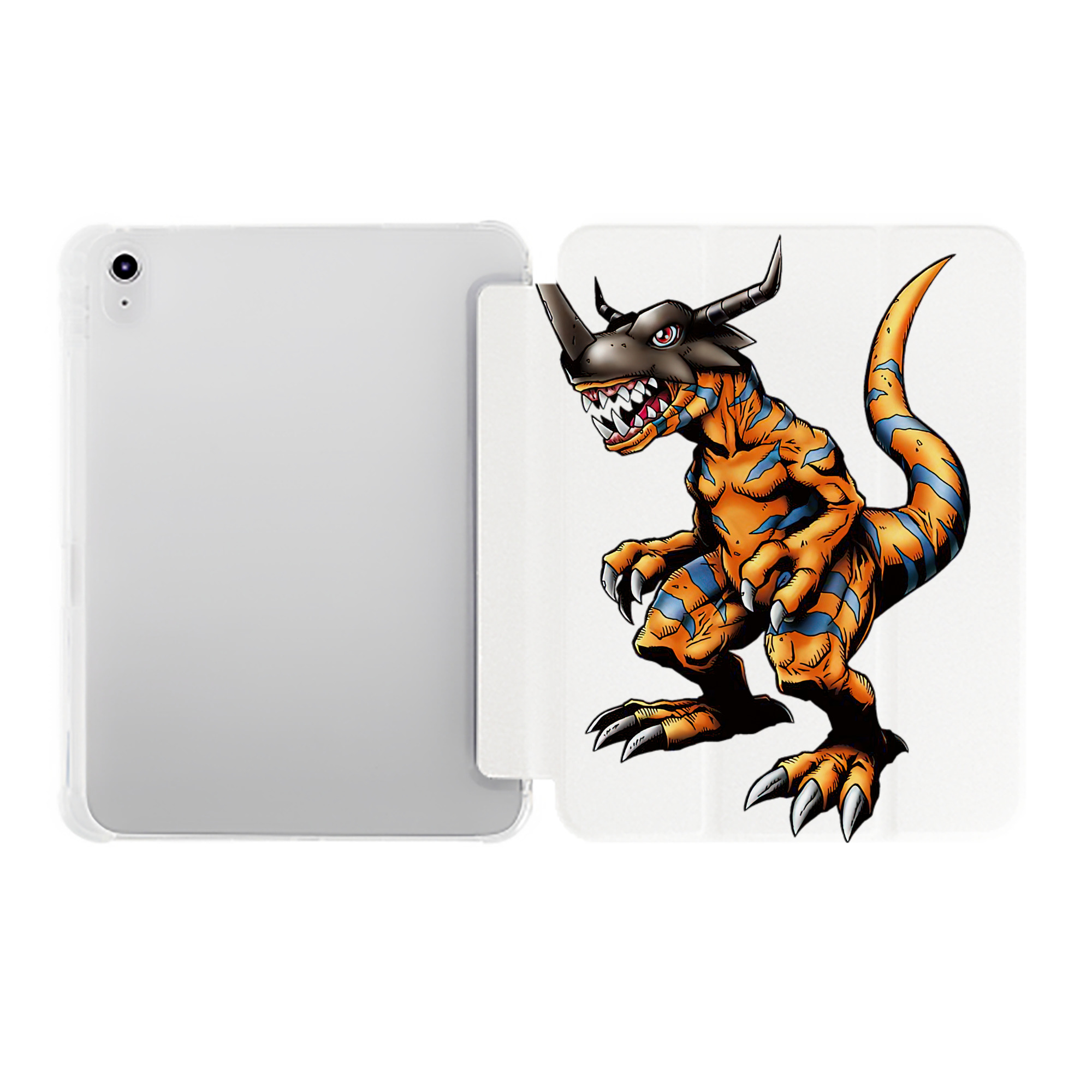 （画像用） Digimon デジタルモンスター/デジモン IPad ケース ペン収納付き 三つ折りスタンド PUレザー×シリコン 対応機種9.5/10.5/10.9インチ